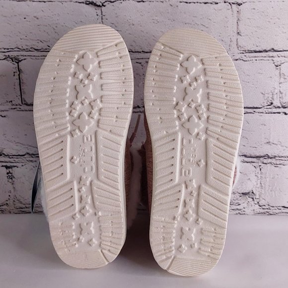 'HEY DUDE' 'BRITT' FUR LINED FOLD & SNAP CUFF TWO LOOKS IN ONE SHOE PINK SHIMM - Picture 9 of 16